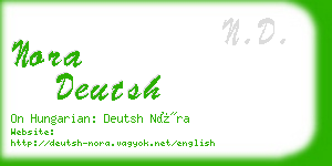 nora deutsh business card